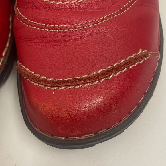 Joseph Seibel Red Leather Lace Up Ankle Boots Womens Size 40 Comfort - Picture 10 of 14